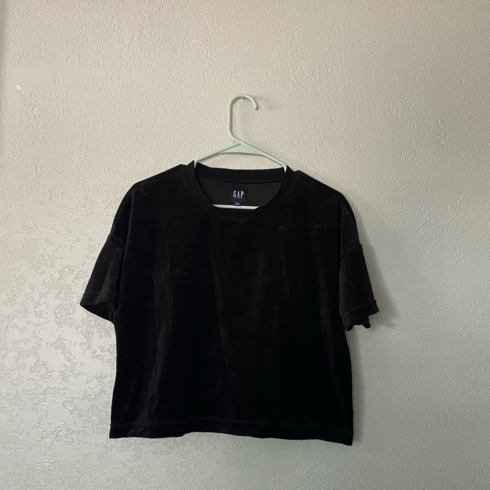 Gap short sleeve velvet shirt